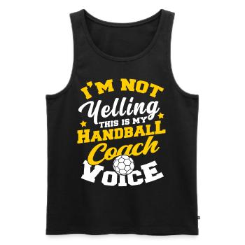 Handball Hobby Coach Trainer - Männer Premium Bio Tank Top - Schwarz - Vorne - Michal (187cm)