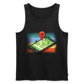 Geocache GPS Outdoor Lost place Geschenk - Männer Premium Bio Tank Top - Schwarz - Vorne - AI Model Male 178 light (178cm)