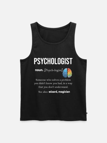 Psychologist therapist brain psyche Freud - Men's Premium Organic Tank Top - black