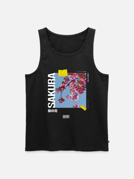 Sakura - Men's Premium Organic Tank Top - black