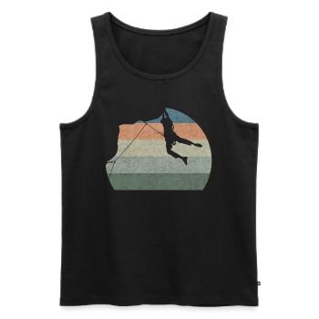 Grimpeur vintage escalade alpiniste boulderer - Débardeur bio Premium Homme - noir - Devant - Michal (187cm)