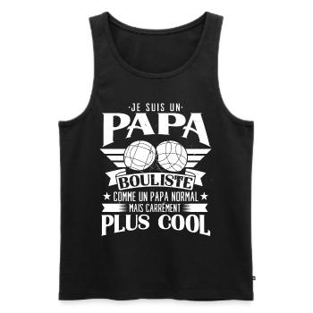 Papa Bouliste Boccia Petanque Humour - Débardeur bio Premium Homme - noir - Devant - Michal (187cm)