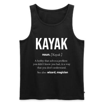 kayak - Men's Premium Organic Tank Top - black - Front - Michal (187cm)