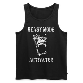 Gymnase de musculation Gorilla activé en mode bête - Débardeur bio Premium Homme - noir - Devant - AI Model Male 178 light (178cm)