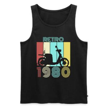 1980 80s scooter rider - Men's Premium Organic Tank Top - black - Front - AI Model Male 178 light (178cm)