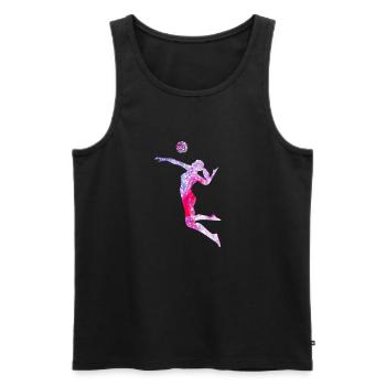 Voleyball pink - Männer Premium Bio Tank Top - Schwarz - Vorne - AI Model Male 178 light (178cm)