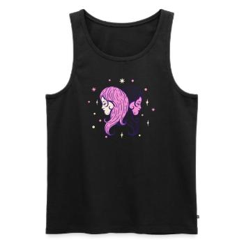 Signe du zodiaque horoscope astrologie Gémeaux - Débardeur bio Premium Homme - noir - Devant - AI Model Male 178 light (178cm)