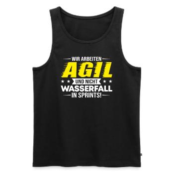 Agil Arbeiten In Sprints Projektmanagement Spruch - Männer Premium Bio Tank Top - Schwarz - Vorne - AI Model Male 178 light (178cm)