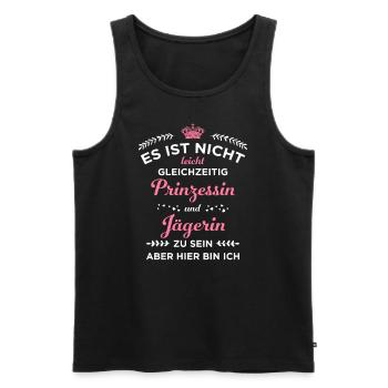 Jägerin Jagd Jagen Prinzessin Geschenk - Männer Premium Bio Tank Top - Schwarz - Vorne - Michal (187cm)