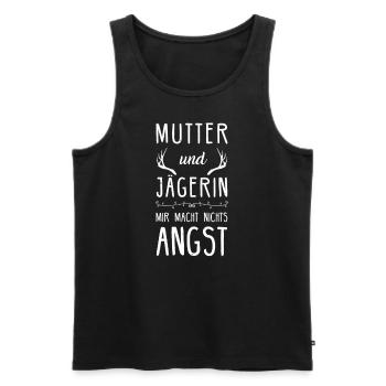 Jägerin Jagd Jagen Mutter Geschenk - Männer Premium Bio Tank Top - Schwarz - Vorne - Michal (187cm)