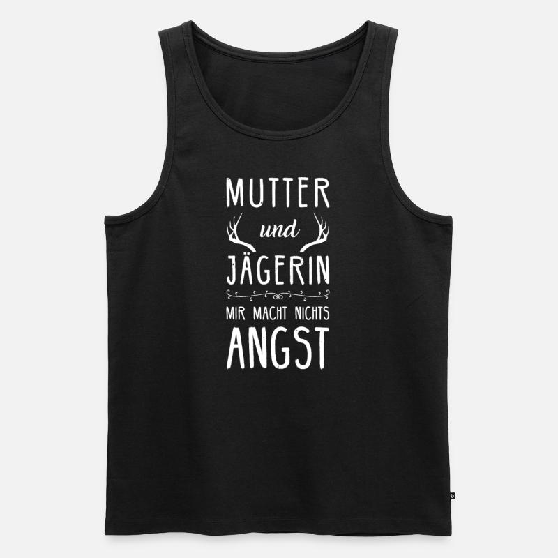 Jägerin Jagd Jagen Mutter Geschenk - Männer Premium Bio Tank Top - Schwarz
