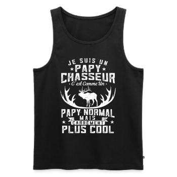 Cadeau pour Papy Chasseur | Chasse - Débardeur bio Premium Homme - noir - Devant - Michal (187cm)
