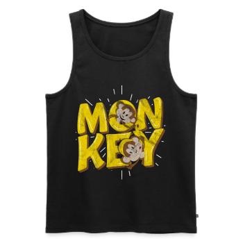 monkey - Men's Premium Organic Tank Top - black - Front - AI Model Male 178 light (178cm)