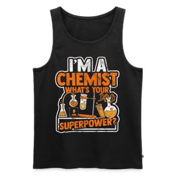 Chemistry alchemy biochemistry formula molecule proton - Men's Premium Organic Tank Top - black - Front - AI Model Male 178 light (178cm)