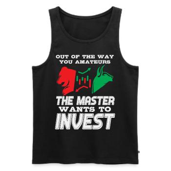 Invest in stocks on the stock exchange - Men's Premium Organic Tank Top - black - Front - AI Model Male 178 light (178cm)