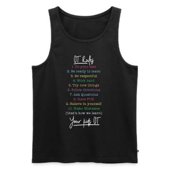 Ergotherapeut OT Rules - Männer Premium Bio Tank Top - Schwarz - Vorne - AI Model Male 178 light (178cm)