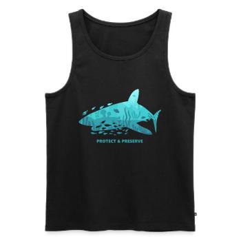 Requins Hai Conservation des espèces Conservation de la nature Idée de protection des animaux - Débardeur bio Premium Homme - noir - Devant - Michal (187cm)