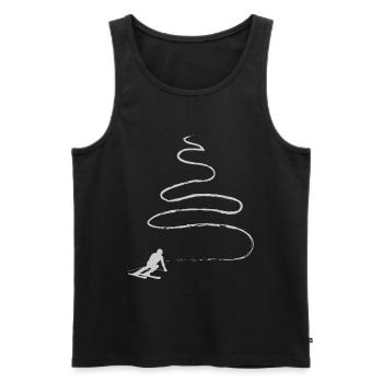 Ski resort mit Skilehrer in Skischule in Alpen - Männer Premium Bio Tank Top - Schwarz - Vorne - AI Model Male 178 light (178cm)