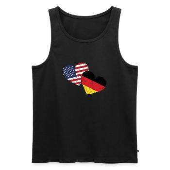 USA Germany Heart Flag German American - Men's Premium Organic Tank Top - black - Front - AI Model Male 178 light (178cm)