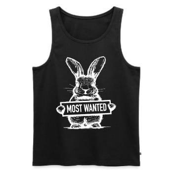 Osterhase Most Wanted Hase Hasenbesitzer Geschenk - Männer Premium Bio Tank Top - Schwarz - Vorne - AI Model Male 178 light (178cm)