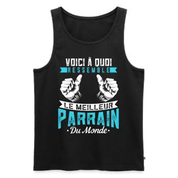 Meilleur Parrain Du Monde Oncle Parrain Cadeau - Débardeur bio Premium Homme - noir - Devant - Michal (187cm)