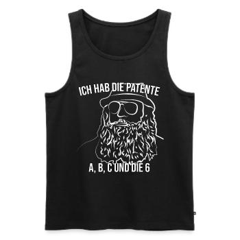 Patente A, B, C und die 6 - Kapitän zur See - Männer Premium Bio Tank Top - Schwarz - Vorne - AI Model Male 178 light (178cm)