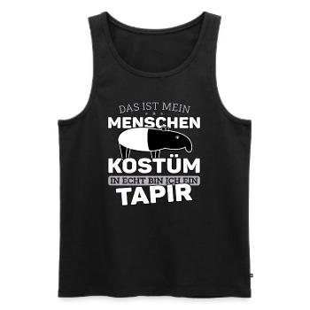Tapir im Mensch Kostüm für Tapirfreunde - Männer Premium Bio Tank Top - Schwarz - Vorne - Michal (187cm)