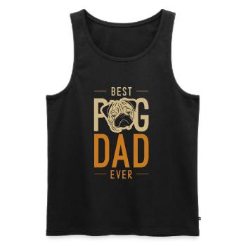 Mens bester Mops Papa jemals cooles süßes Vatertagsgeschenk - Männer Premium Bio Tank Top - Schwarz - Vorne - AI Model Male 178 light (178cm)
