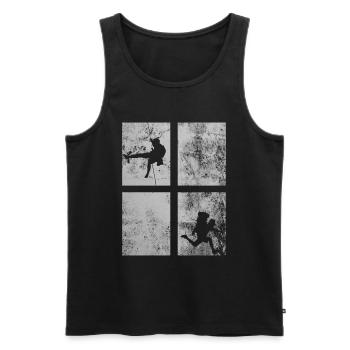 Birthday present for mountains and hikers - Men's Premium Organic Tank Top - black - Front - Michal (187cm)