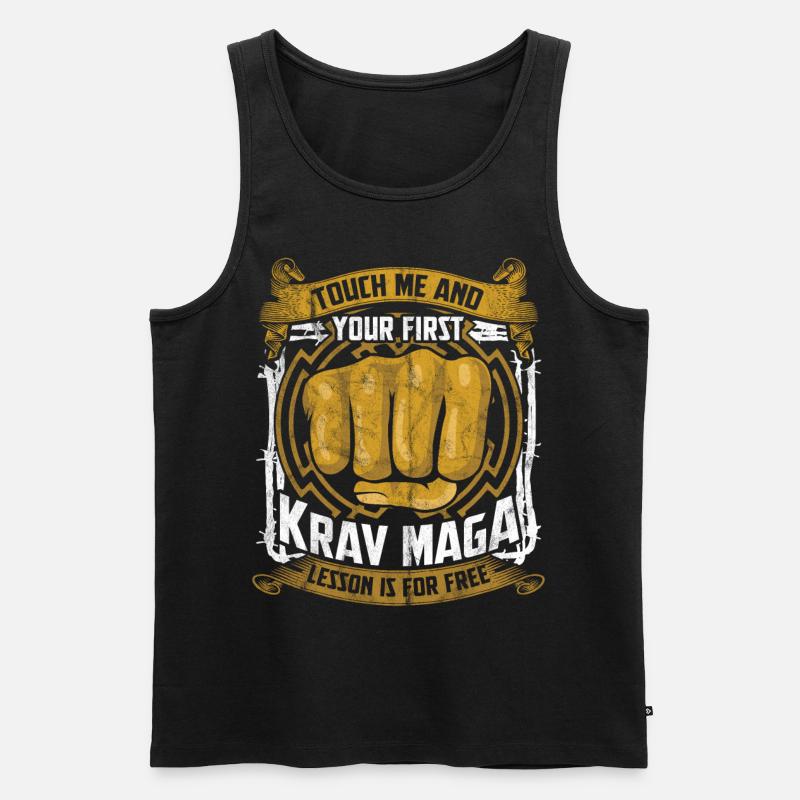 Krav Maga - Männer Premium Bio Tank Top - Schwarz