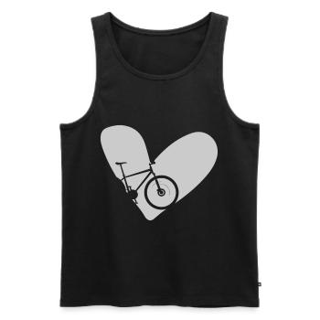 Straßenrad in Wien im Bikepark am Berg mit Kinder - Männer Premium Bio Tank Top - Schwarz - Vorne - AI Model Male 178 light (178cm)