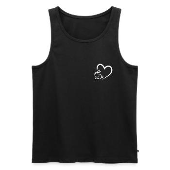 Rabbit Heart Line Art Easter Easter Gift - Men's Premium Organic Tank Top - black - Front - AI Model Male 178 light (178cm)