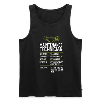 Maintenance Technician Technician Gift Gift Idea - Men's Premium Organic Tank Top - black - Front - AI Model Male 178 light (178cm)
