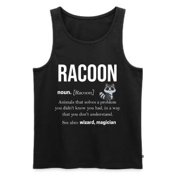 Raccoon - Men's Premium Organic Tank Top - black - Front - Michal (187cm)