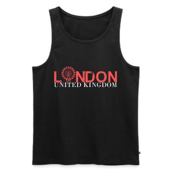 London United Kingdom, London Eye - Men's Premium Organic Tank Top - black - Front - AI Model Male 178 light (178cm)