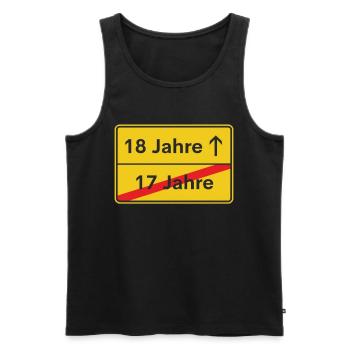 18 Jahre 18. Geburtstag Ortsschild - Männer Premium Bio Tank Top - Schwarz - Vorne - Michal (187cm)