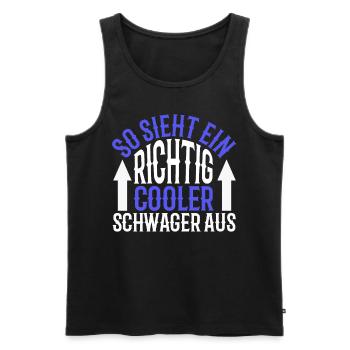 So sieht eine richtig cooler Schwager aus Geschenk - Männer Premium Bio Tank Top - Schwarz - Vorne - Michal (187cm)