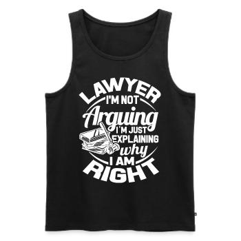 Avocat Juge Droit Criminel Défense Avocat Juriste - Débardeur bio Premium Homme - noir - Devant - AI Model Male 178 light (178cm)