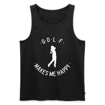 Golf Golfer Sprüche Geschenk Golfplatz Golfschwung - Männer Premium Bio Tank Top - Schwarz - Vorne - AI Model Male 178 light (178cm)