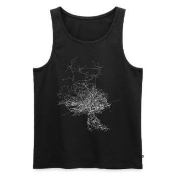 Carte routière d'Innsbruck Accueil Chemise d'Innsbruck - Débardeur bio Premium Homme - noir - Devant - Michal (187cm)