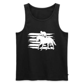 Pferderennen - Männer Premium Bio Tank Top - Schwarz - Vorne - AI Model Male 178 light (178cm)