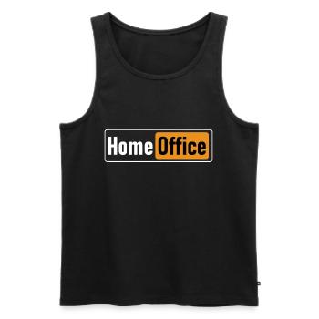 Bureau à domicile Drôle Humour Sarcastique - Débardeur bio Premium Homme - noir - Devant - AI Model Male 178 light (178cm)