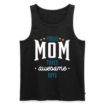 Proud Mom Three Awesome Boys - Cadeau de la fête des mères - Débardeur bio Premium Homme - noir - Devant - Michal (187cm)