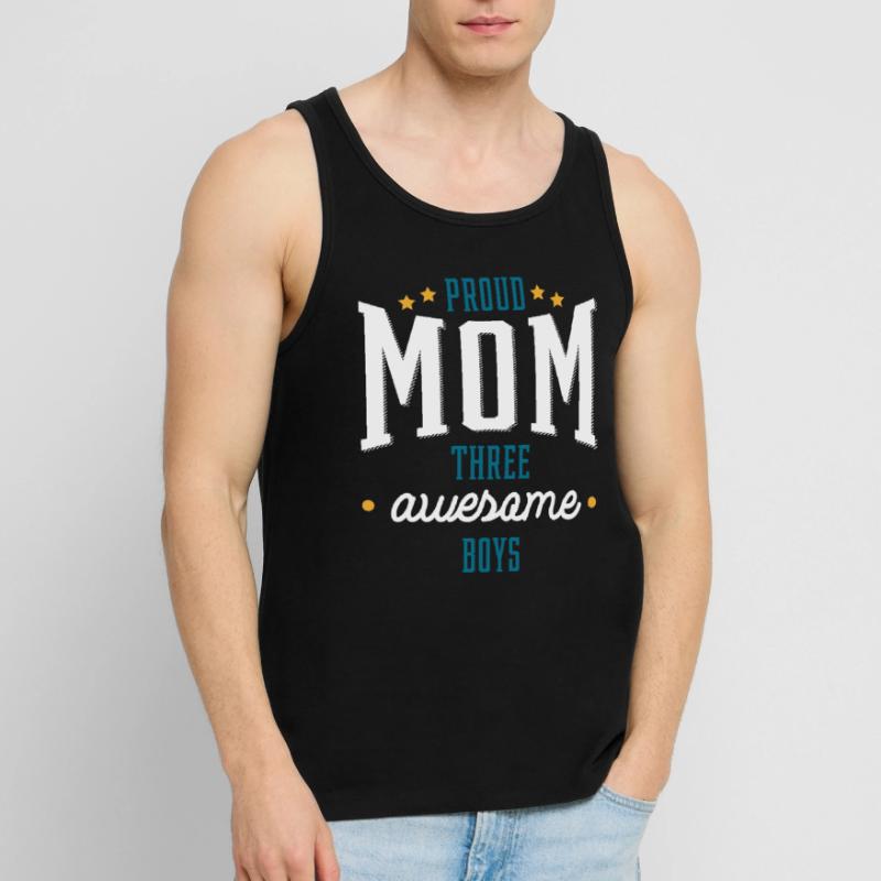 Stolze Mutter drei tolle Jungs - Muttertagsgeschenk Männer Premium Bio Tank Top