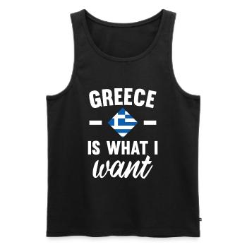 Lustiger Griechischer Spruch Griechenland Geschenk - Männer Premium Bio Tank Top - Schwarz - Vorne - AI Model Male 178 light (178cm)
