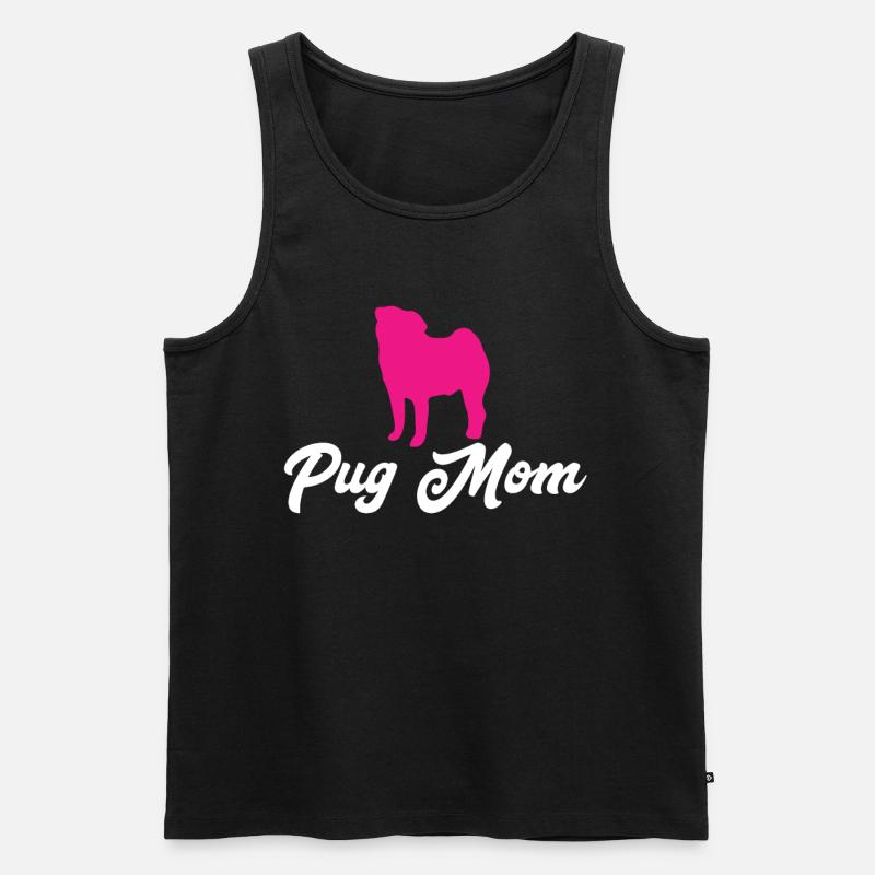 Mops Mama - Männer Premium Bio Tank Top - Schwarz