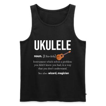 Ukulélé - Débardeur bio Premium Homme - noir - Devant - Michal (187cm)