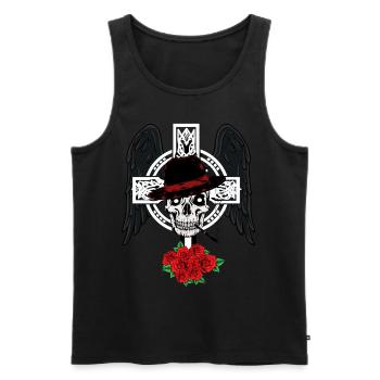 Cross Gangster Italy Mafia Evil Spirit Halloween - Men's Premium Organic Tank Top - black - Front - AI Model Male 178 light (178cm)