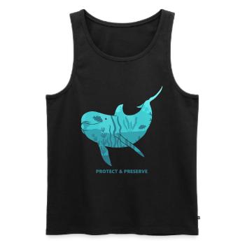 Les dauphins Dauphins Protection des espèces Protection de la nature Protection des animaux - Débardeur bio Premium Homme - noir - Devant - AI Model Male 178 light (178cm)