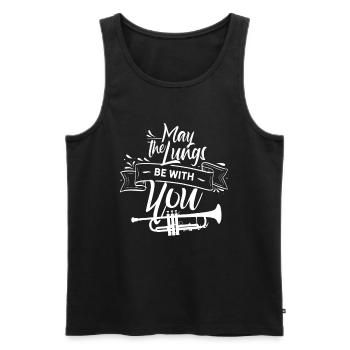 Mögen die Lungen mit dir sein - Trompete Trompeter - Männer Premium Bio Tank Top - Schwarz - Vorne - AI Model Male 178 light (178cm)